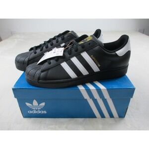 NEW Adidas Superstar Shoes Mens 12 Black‎ White EG4959 Trefoil Sneakers 05
